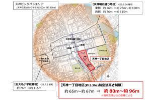 【福岡市】「天神⼀丁⽬地区」における航空法⾼さ制限緩和