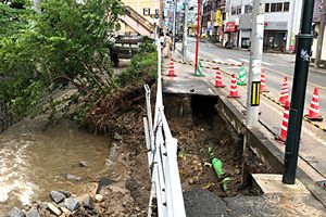 水害の爪後残る筑紫野市内