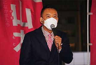 れいわ山本太郎代表、新越谷駅前で街頭演説～「岸田政権打倒」呼び掛け