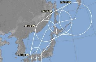 台風20号、西日本直撃へ