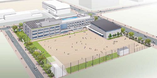 旭・西中洲樋口・照栄建設JV、アイランドシティ内小学校新設工事落札