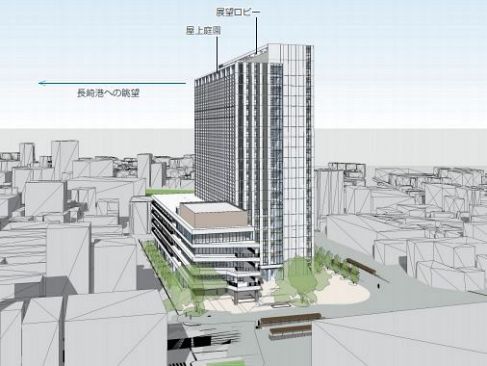 高さ約90mの新長崎市役所～利便性向上も景観への影響に懸念