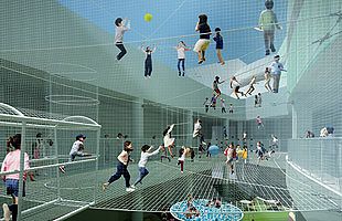 木の葉モールに巨大ハンモックが登場～8月中旬から