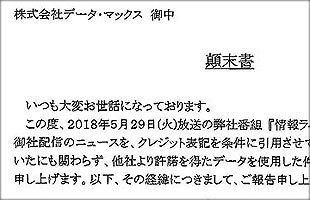 【特報】「情報ライブ ミヤネ屋」が、データ・マックスに謝罪～記事の引用をめぐって