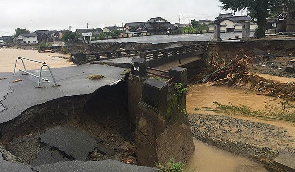 【筑後・大分豪雨】朝倉市・須川橋落橋