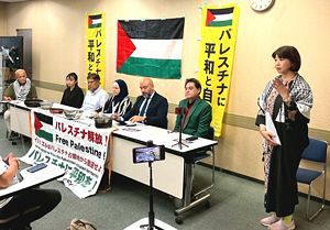 11日・福岡天神で福岡パレスチナの会が即時停戦を求める連帯デモ