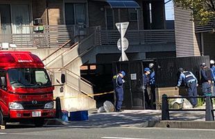 福岡市東区箱崎のマンションのゴミ置き場で火災