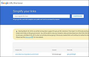 Google URL短縮サービス「goo.gl」終了へ