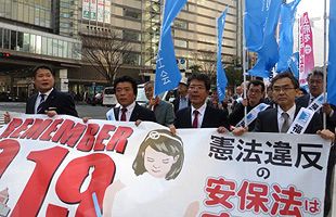 安保法廃止求め集会とパレード～柳沢協二氏が講演、３野党が勢ぞろい