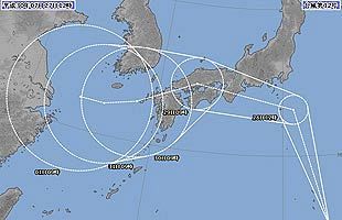 台風12号、本州と九州を直撃のおそれ