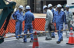 博多区の市道が陥没～2016年の大規模陥没現場から数百メートル