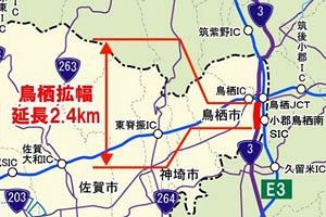 国道3号鳥栖拡幅、26年度内に4車線化へ　鳥栖の交通効率化に期待