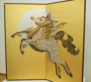 動く水墨画の豹、福岡アジア美術館で公開中